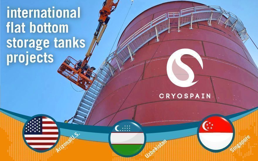 Cryogenic flat-bottom tanks, international projects